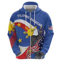 Personalized Filipino-American Hoodie Philippines Coat Of Arms with Bald Eagle - Wonder Print Shop