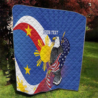 Personalized Filipino-American Quilt Philippines Coat Of Arms with Bald Eagle - Wonder Print Shop