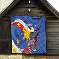 Personalized Filipino-American Quilt Philippines Coat Of Arms with Bald Eagle - Wonder Print Shop