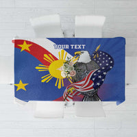 Personalized Filipino-American Tablecloth Philippines Coat Of Arms with Bald Eagle - Wonder Print Shop