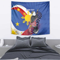 Personalized Filipino-American Tapestry Philippines Coat Of Arms with Bald Eagle - Wonder Print Shop