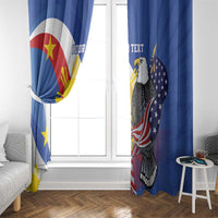 Personalized Filipino-American Window Curtain Philippines Coat Of Arms with Bald Eagle - Wonder Print Shop
