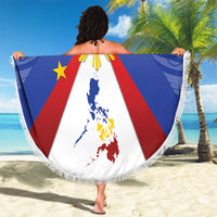 Personalized Pilipinas Eight-Rayed Sun Beach Blanket Philippines Map With Polynesian Style LT9 - Wonder Print Shop