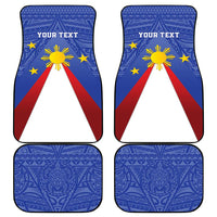 Personalized Pilipinas Eight-Rayed Sun Car Mats Philippines Map With Polynesian Style LT9 - Wonder Print Shop