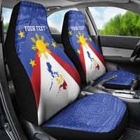 Personalized Pilipinas Eight-Rayed Sun Car Seat Cover Philippines Map With Polynesian Style LT9 - Wonder Print Shop