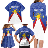 Personalized Pilipinas Eight-Rayed Sun Family Matching Long Sleeve Bodycon Dress and Hawaiian Shirt Philippines Map With Polynesian Style LT9 - Wonder Print Shop