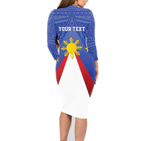 Personalized Pilipinas Eight-Rayed Sun Family Matching Long Sleeve Bodycon Dress and Hawaiian Shirt Philippines Map With Polynesian Style LT9 - Wonder Print Shop