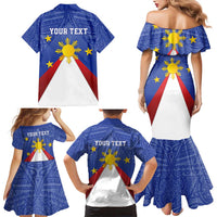 Personalized Pilipinas Eight-Rayed Sun Family Matching Mermaid Dress and Hawaiian Shirt Philippines Map With Polynesian Style LT9 - Wonder Print Shop