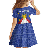 Personalized Pilipinas Eight-Rayed Sun Family Matching Off The Shoulder Long Sleeve Dress and Hawaiian Shirt Philippines Map With Polynesian Style - Wonder Print Shop