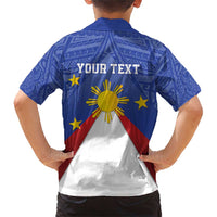 Personalized Pilipinas Eight-Rayed Sun Family Matching Short Sleeve Bodycon Dress and Hawaiian Shirt Philippines Map With Polynesian Style - Wonder Print Shop