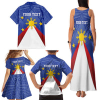 Personalized Pilipinas Eight-Rayed Sun Family Matching Tank Maxi Dress and Hawaiian Shirt Philippines Map With Polynesian Style - Wonder Print Shop