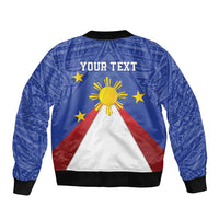 Personalized Pilipinas Eight-Rayed Sun Sleeve Zip Bomber Jacket Philippines Map With Polynesian Style - Wonder Print Shop