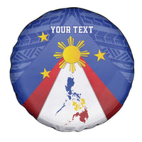 Personalized Pilipinas Eight-Rayed Sun Spare Tire Cover Philippines Map With Polynesian Style - Wonder Print Shop