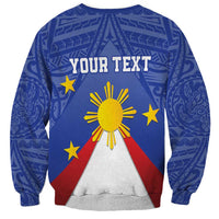 Personalized Pilipinas Eight-Rayed Sun Sweatshirt Philippines Map With Polynesian Style - Wonder Print Shop