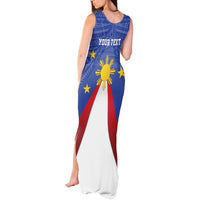 Personalized Pilipinas Eight-Rayed Sun Tank Maxi Dress Philippines Map With Polynesian Style - Wonder Print Shop