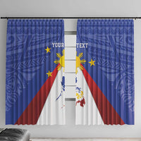 Personalized Pilipinas Eight-Rayed Sun Window Curtain Philippines Map With Polynesian Style - Wonder Print Shop