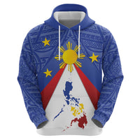 Personalized Pilipinas Eight-Rayed Sun Zip Hoodie Philippines Map With Polynesian Style - Wonder Print Shop