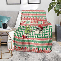 Six Seven Meme Blanket Funny Green Hand Christmas - Wonder Print Shop