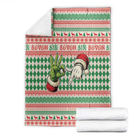 Six Seven Meme Blanket Funny Green Hand Christmas - Wonder Print Shop