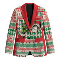 Six Seven Meme Personalized Blazer Funny Green Hand Christmas - Wonder Print Shop