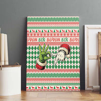 Six Seven Meme Canvas Wall Art Funny Green Hand Christmas - Wonder Print Shop