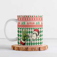Six Seven Meme Personalized Ceramic Mug Funny Green Hand Christmas - Wonder Print Shop