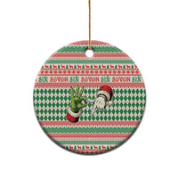 Six Seven Meme Ceramic Ornament Funny Green Hand Christmas - Wonder Print Shop
