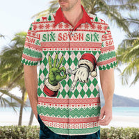 Six Seven Meme Personalized Hawaiian Shirt Funny Green Hand Christmas - Wonder Print Shop