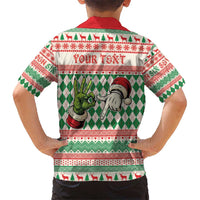 Six Seven Meme Personalized Kid Hawaiian Shirt Funny Green Hand Christmas - Wonder Print Shop