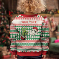 Six Seven Meme Personalized Kid Ugly Christmas Sweater Funny Green Hand Christmas - Wonder Print Shop