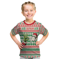 Six Seven Meme Personalized Kid T Shirt Funny Green Hand Christmas - Wonder Print Shop