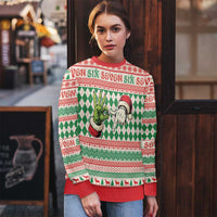 Six Seven Meme Personalized Ugly Christmas Sweater Funny Green Hand Christmas - Wonder Print Shop