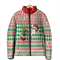 Six Seven Meme Personalized Padded Jacket Funny Green Hand Christmas - Wonder Print Shop