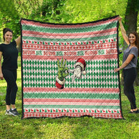 Six Seven Meme Quilt Funny Green Hand Christmas - Wonder Print Shop