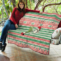 Six Seven Meme Quilt Funny Green Hand Christmas - Wonder Print Shop