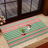 Six Seven Meme Rubber Doormat Funny Green Hand Christmas - Wonder Print Shop