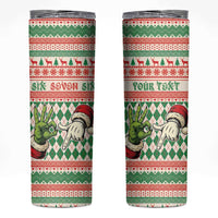 Six Seven Meme Personalized Skinny Tumbler Funny Green Hand Christmas - Wonder Print Shop