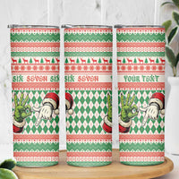 Six Seven Meme Personalized Skinny Tumbler Funny Green Hand Christmas - Wonder Print Shop