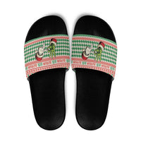 Six Seven Meme Slide Sandals Funny Green Hand Christmas - Wonder Print Shop