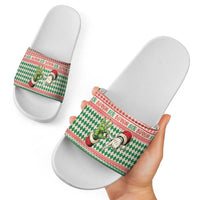 Six Seven Meme Slide Sandals Funny Green Hand Christmas - Wonder Print Shop