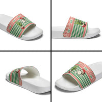Six Seven Meme Slide Sandals Funny Green Hand Christmas - Wonder Print Shop