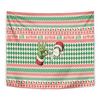 Six Seven Meme Tapestry Funny Green Hand Christmas - Wonder Print Shop