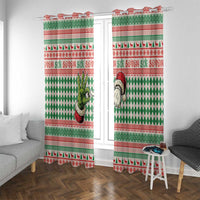 Six Seven Meme Window Curtain Funny Green Hand Christmas - Wonder Print Shop