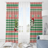Six Seven Meme Window Curtain Funny Green Hand Christmas - Wonder Print Shop