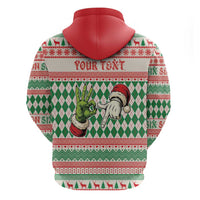 Six Seven Meme Personalized Zip Hoodie Funny Green Hand Christmas - Wonder Print Shop