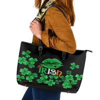 Kiss Me Im Irish St Patricks Day Leather Tote Bag - Wonder Print Shop