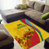 Grenada Independence Day Area Rug Bougainvillea Flowers Flag Style LT9 - Wonder Print Shop