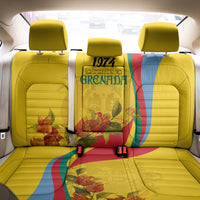 Grenada Independence Day Back Car Seat Cover Bougainvillea Flowers Flag Style LT9 - Wonder Print Shop
