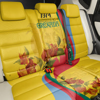 Grenada Independence Day Back Car Seat Cover Bougainvillea Flowers Flag Style LT9 - Wonder Print Shop