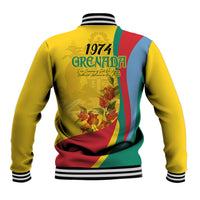 Grenada Independence Day Baseball Jacket Bougainvillea Flowers Flag Style LT9 - Wonder Print Shop